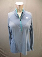 Mission Vapor Active Size L Mens Gray 1/2 Zip Stand Collar Athletic Pullover 063