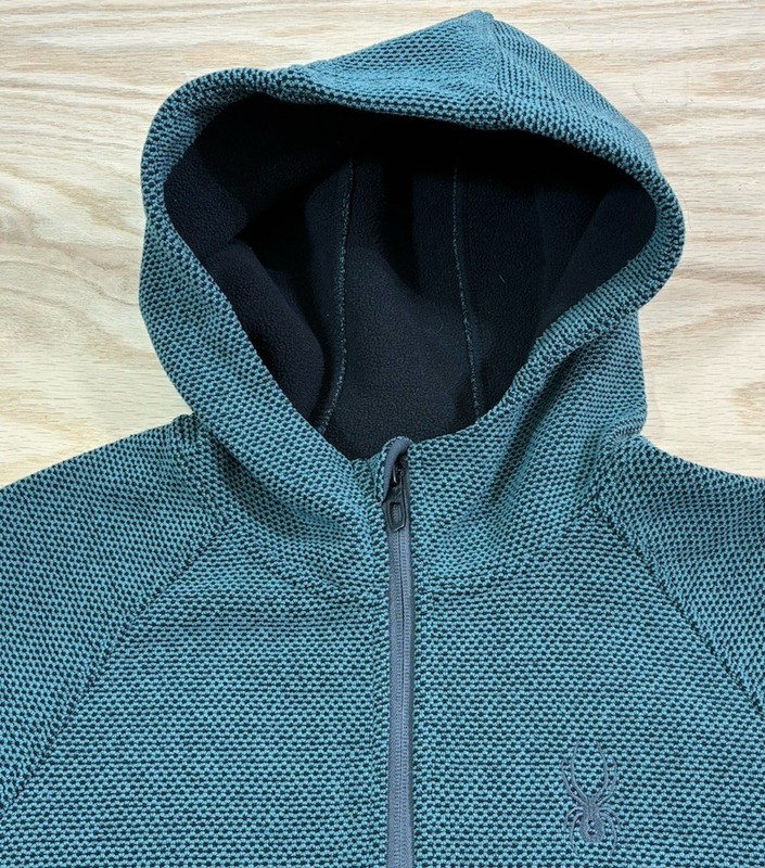 Men’s Spyder 1/4 Zip Heavyweight Pullover Hoodie Top Sweater Adult Large Green gallery