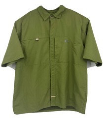 Under Armour Vented Button Up Shirt Mens Sz 2XL Fishing Green