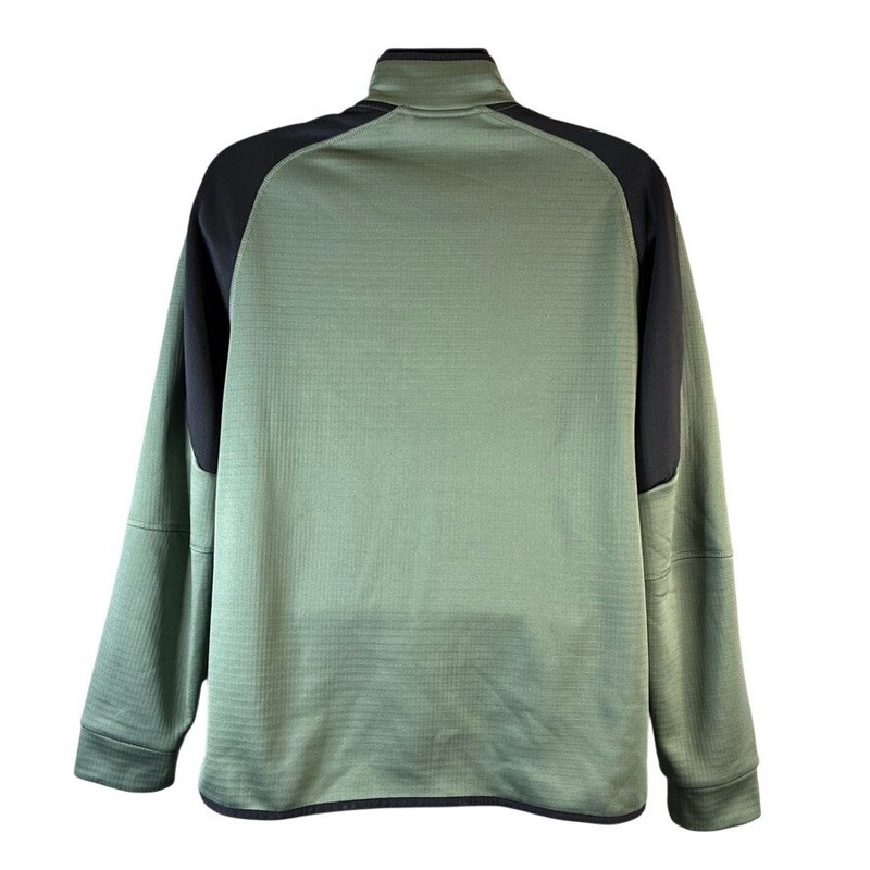 Puma Mens Quarter Zip Pullover Olive Green Black Waffle Knit Activewear Medium gallery