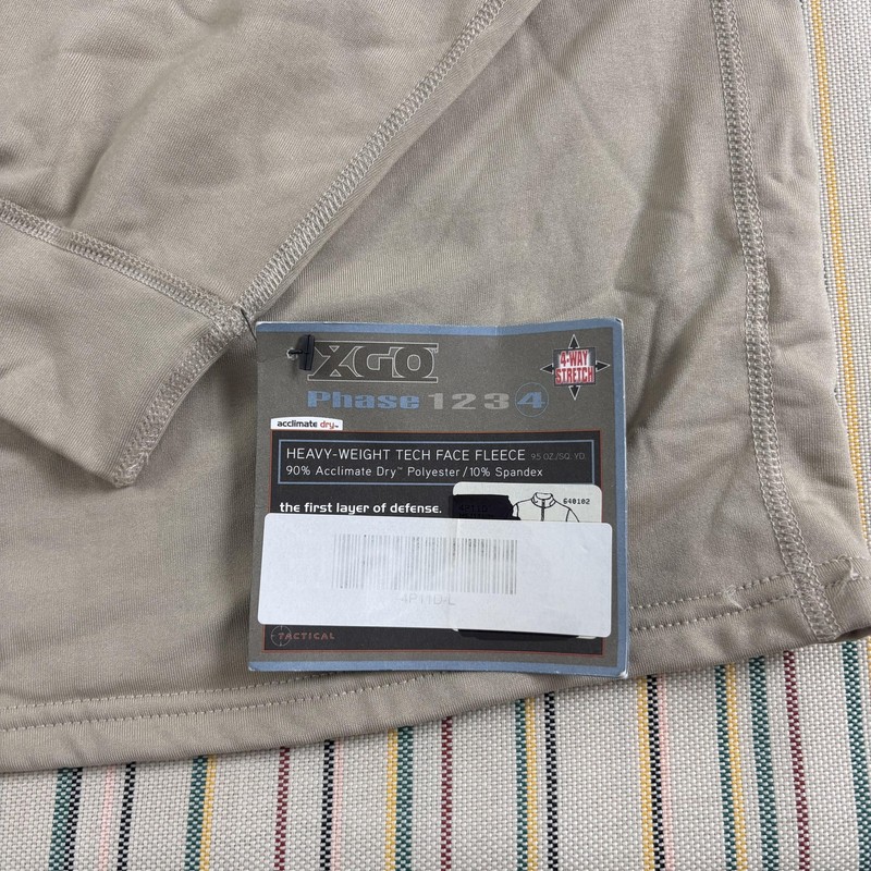 XGO Pullover Mens Large Beige Tactical Acclimate Dry Heavyweight Fleece 1/4 Zip gallery