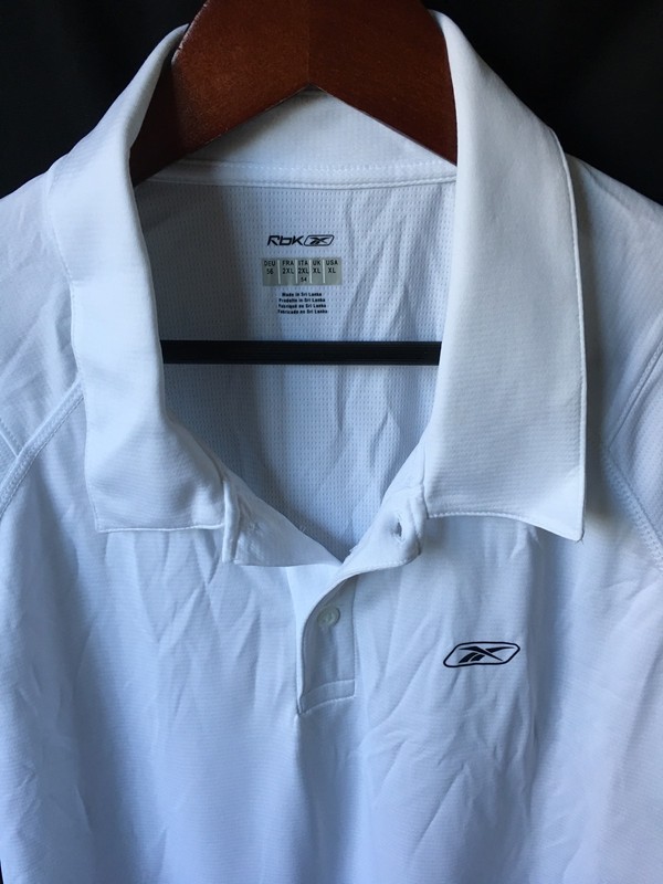 NWT Reebok Hydromove Men's Solid White Short Sleeve Polo Shirt Extra Large XL gallery