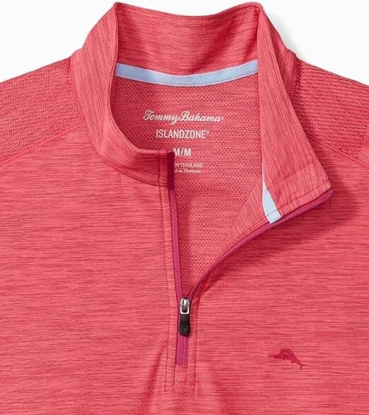 Tommy Bahama Island Zone Palm Coast Half Zip Pullover $128 Pink Size L gallery