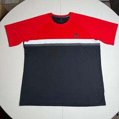 Adidas Mens XL Climalite Colorblock Performance T-Shirt Red Black White