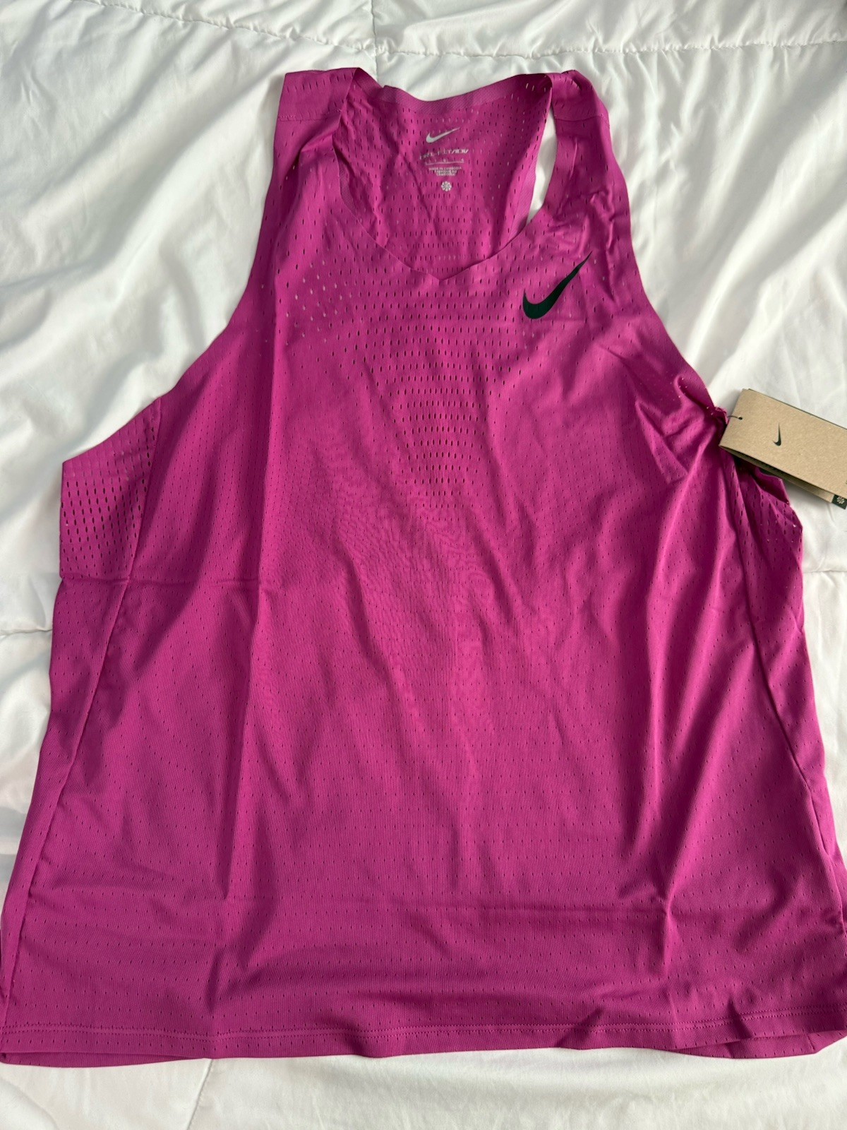 Nike AeroSwift Dri-Fit ADV Running Singlet Fuchsia Mens Size Large FN4231-518 gallery
