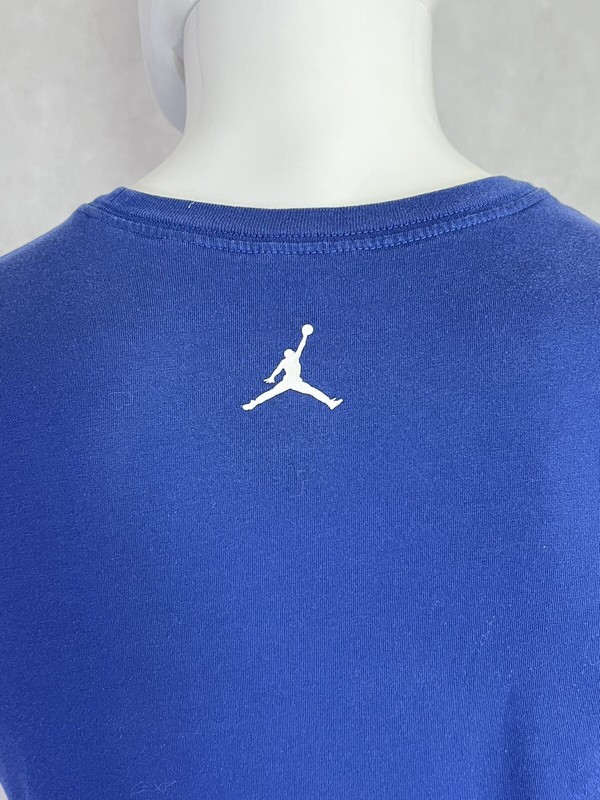 Nike Air Jordan Blue Mens Basketball Graphic Print Logo Cotton/Poly Tee Small gallery