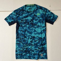 Nike Pro Combat Digital Blue Camo Compression Shirt Large 654880-451 Workout
