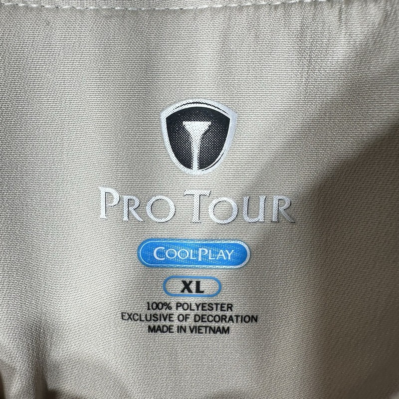 ProTour Coolplay Pullover Windbreaker Removable Sleeve Men’s Size XL Beige Golf gallery