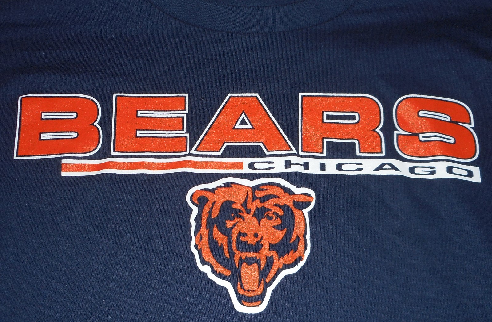 CHICAGO BEARS 100% COTTON LONG SLEEVE T SHIRT MENS M L XL NWT NAVY BLUE NFL TEAM gallery