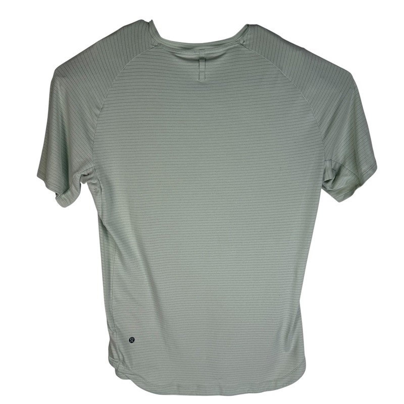 Lululemon Metal Vent Tech Short Sleeve Shirt Sage Green Striped Mens XL EUC gallery