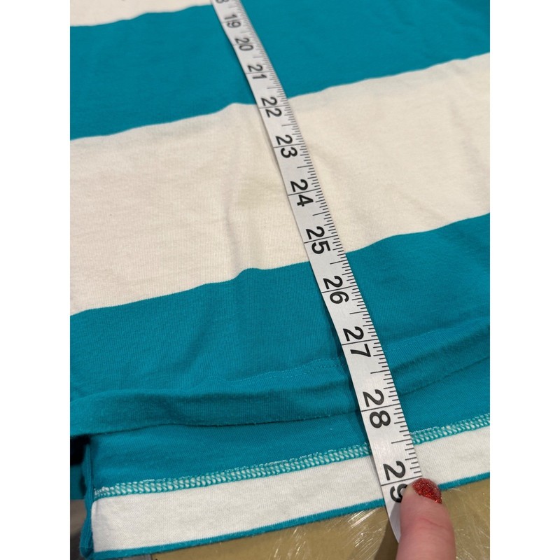Vintage Red Tag Nike Tank Top Teal White Stripe Logo Sleeveless Mens Size L gallery