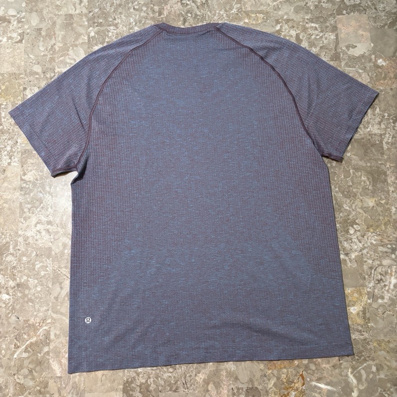 Lululemon Shirt Mens 2XL Grey Red Metal Vent Tech Short Sleeve Gym Performance gallery