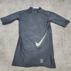 Nike Pro Dri-FIT Compression Training Shirt Black Gray Neon Yellow Size Small