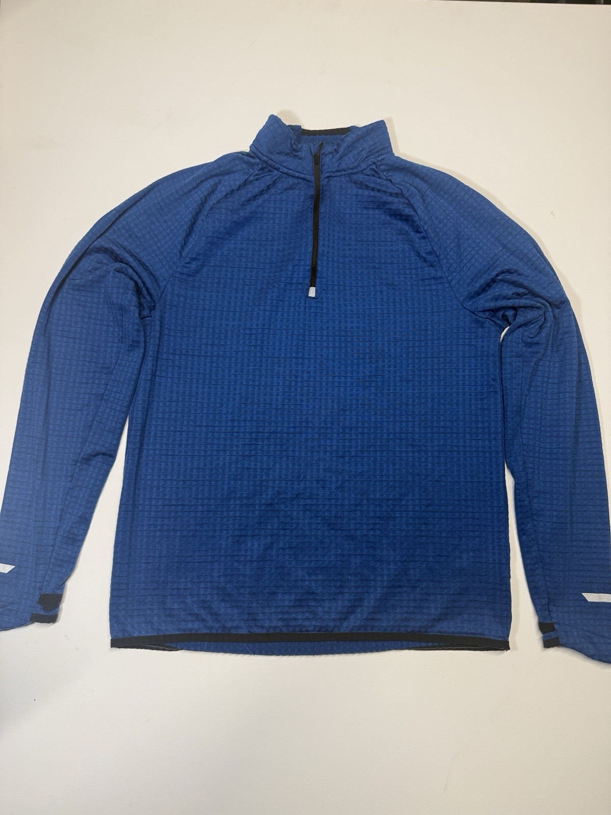 Champion Running 1/4 Zip Pullover Blue Long Sleeve Shirt Mens M EUC gallery