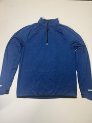 Champion Running 1/4 Zip Pullover Blue Long Sleeve Shirt Mens M EUC