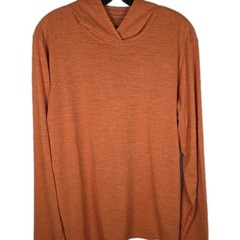 Patagonia Mens M Lightweight Hooded Long Sleeve Shirt Orange Performance Top