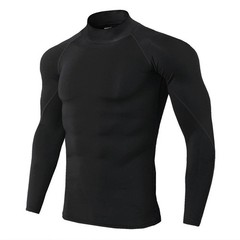 Men Compression Shirt Long Sleeve Gym Running Fitness Base Layer Sports Top