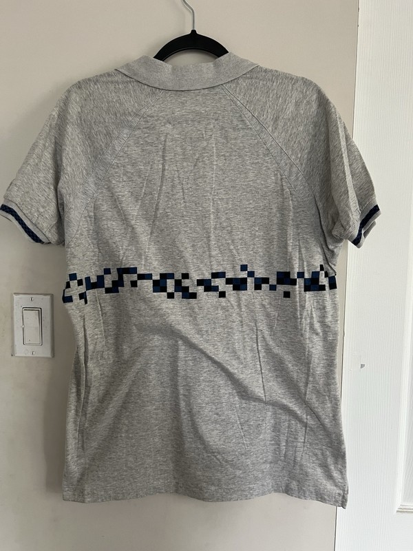 Vintage Nike John McEnroe 85 Challenge Court Checkerboard Tennis Polo Grey Large gallery
