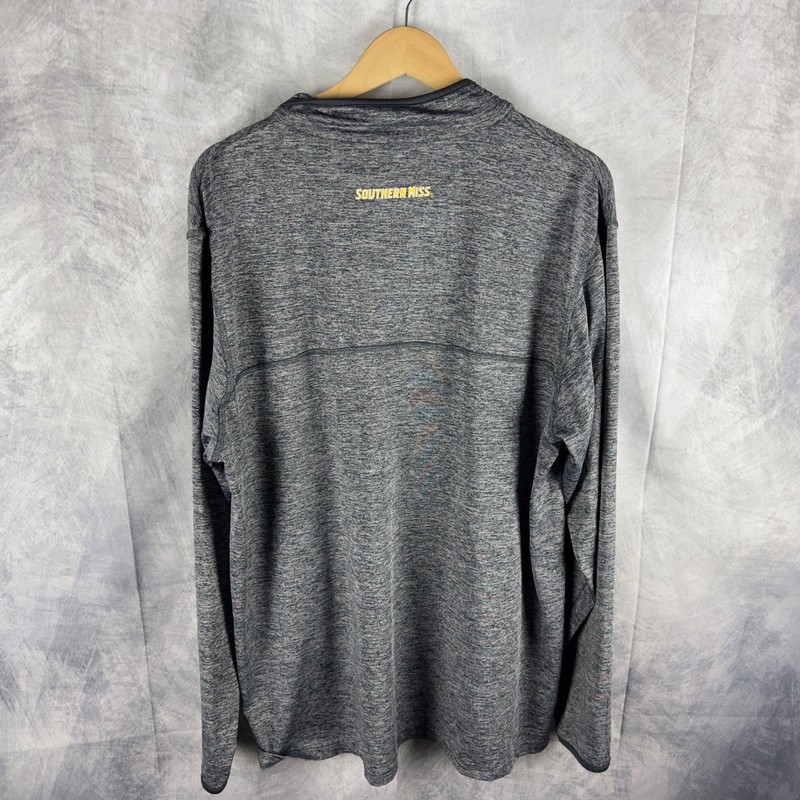 Colosseum Southern Miss Golden Eagles Mens XL Quarter Zip Pullover Gray Heather gallery