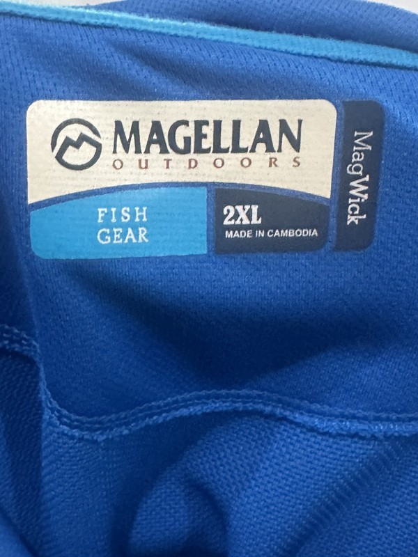 Magellan Fish Gear Mag Wick Pullover Top Blue Long Sleeve 1/4 Zip Men’s XXL gallery