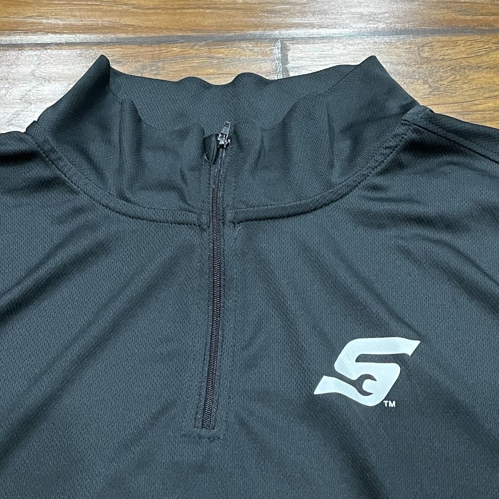Snap On Tools 1/4 Zip Performance Pullover Long Sleeve Stretch Black Mens XL gallery