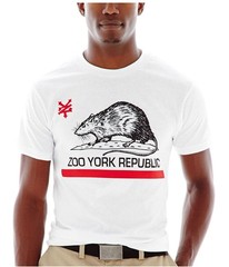 Zoo York Mens Republic Graphic T-Shirt, White, Small