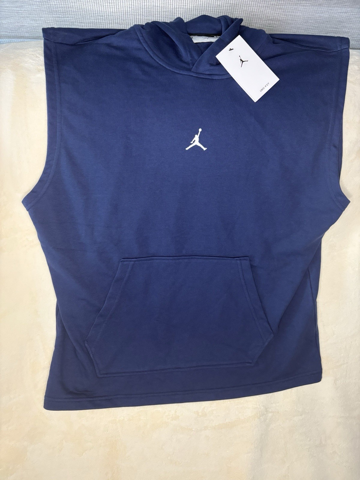 Nike Jordan Sport Crossover Dri-FIT Sleeveless Hoodie Navy Blue Jumpman NWT L gallery