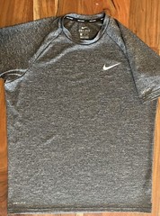 Nike Swim Dri-Fit T-Shirt, Medium, Charcoal Nikebetterworld Swimming UPF 40+ Tee