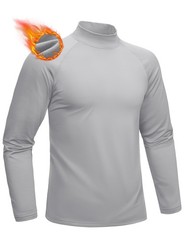 Thermal Underwear for Men Fleece Lined Long Sleeve Shirts Basic Workout Top f…