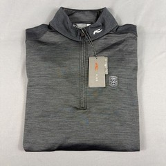KJUS Golf Pullover Liam Tech Wool Chest Logo 1/4 Zip XL Black Polyester NWT $249