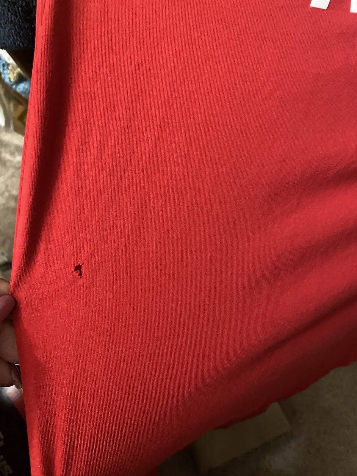 Alphalete Mens Long Sleeve Performance Fit Shirt Red White Logo Gym Top Size M gallery