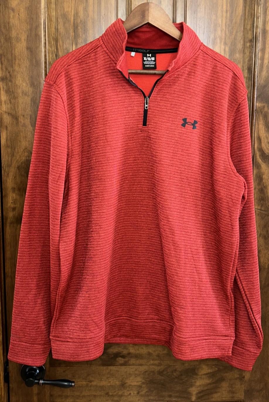 Under Armour Pullover Men Red 1/4 Zip Fleece Golf Storm Sweater Jacket XL (D-25) gallery