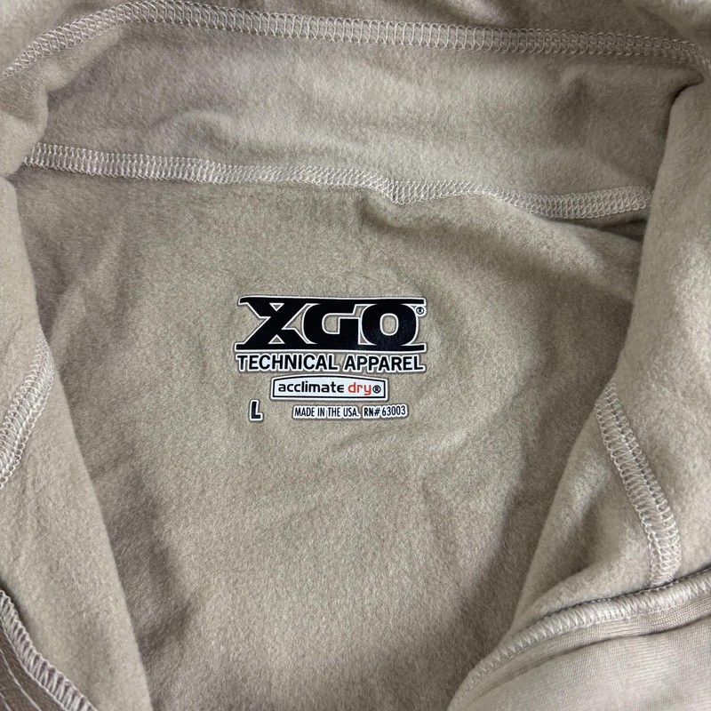 XGO Pullover Mens Large Beige Tactical Acclimate Dry Heavyweight Fleece 1/4 Zip gallery