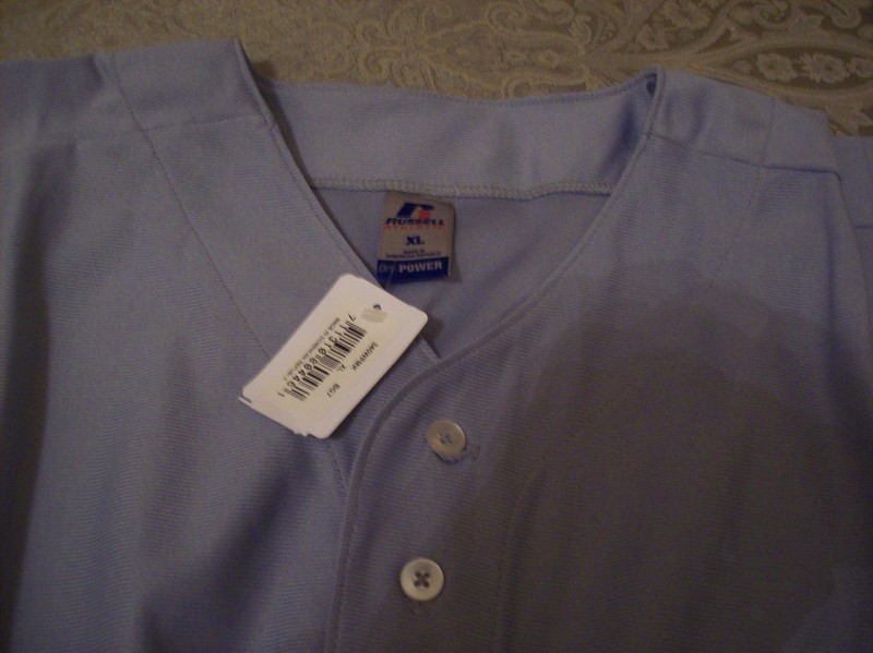 Russell Dri- Power Sleeveless Grey Baseball Shirt XL New with Tags Button Front gallery