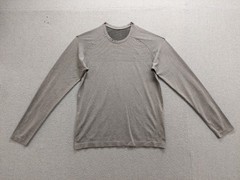 Lululemon Men Athletic Top M Gray Mesh Long Sleeve Seamless Training Gym Wear