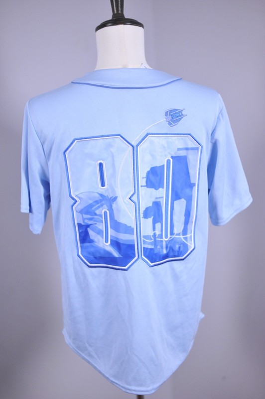 Star Wars Hoth Echo Base Embroidered Stitched Baseball Jersey Blue Men's Small S gallery