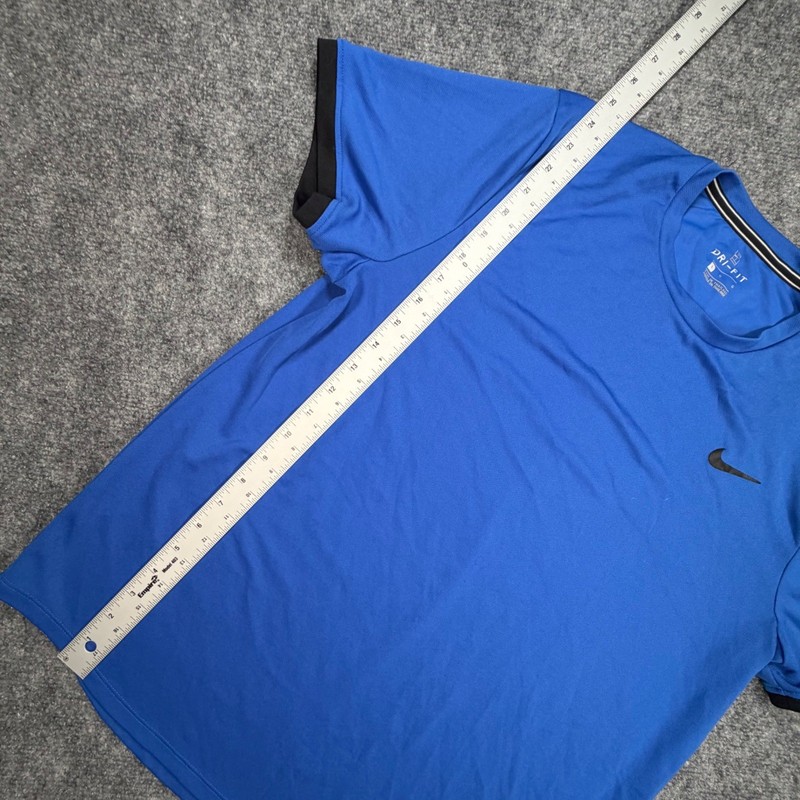 Nike Court Dri-FIT Mens Tennis Shirt Large Blue Black 939134-480 0556 gallery