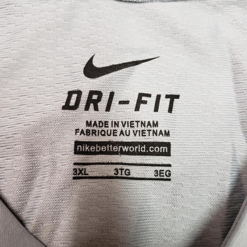 Nike Dri-FIT Shirt Jersey Mens 3XL Gray Button Front Baseball Raglan 818542-053 gallery
