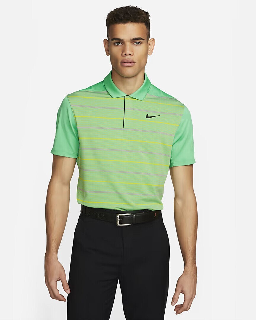 Nike Golf Tiger Woods Collection Striped Polo DR5318-363 Green Cactus Men's M gallery