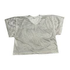 Champro Mesh Practice Jersey Adult Medium White Excellent V-Neck Short Sleeve