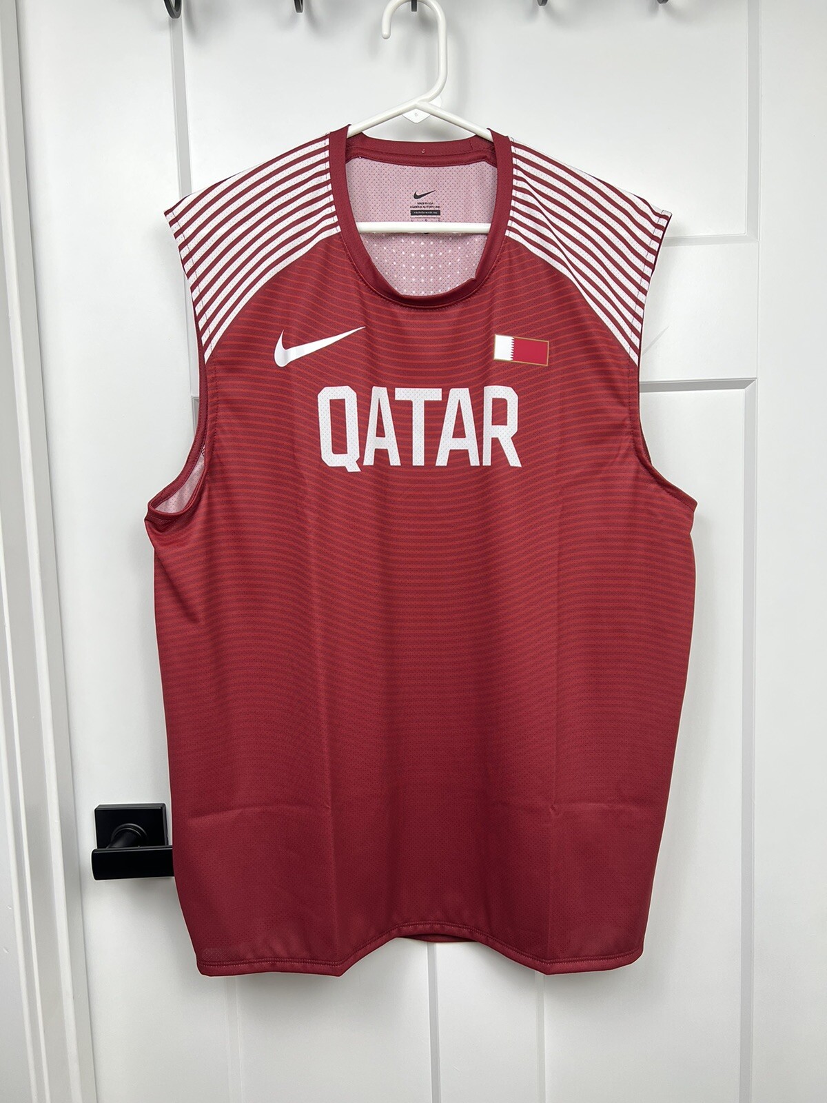 NIKE Mens Pro Elite Qatar Track & Field Throwing Jersey Size Large MADE IN USA gallery