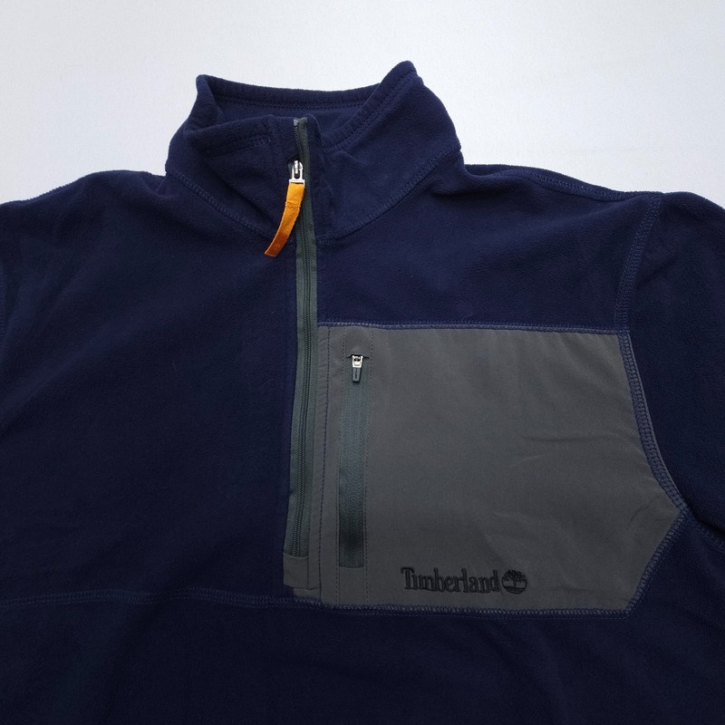 Timberland Half Zip Fleece Jacket Mens Large Dark Blue Hiking Camping Travel gallery