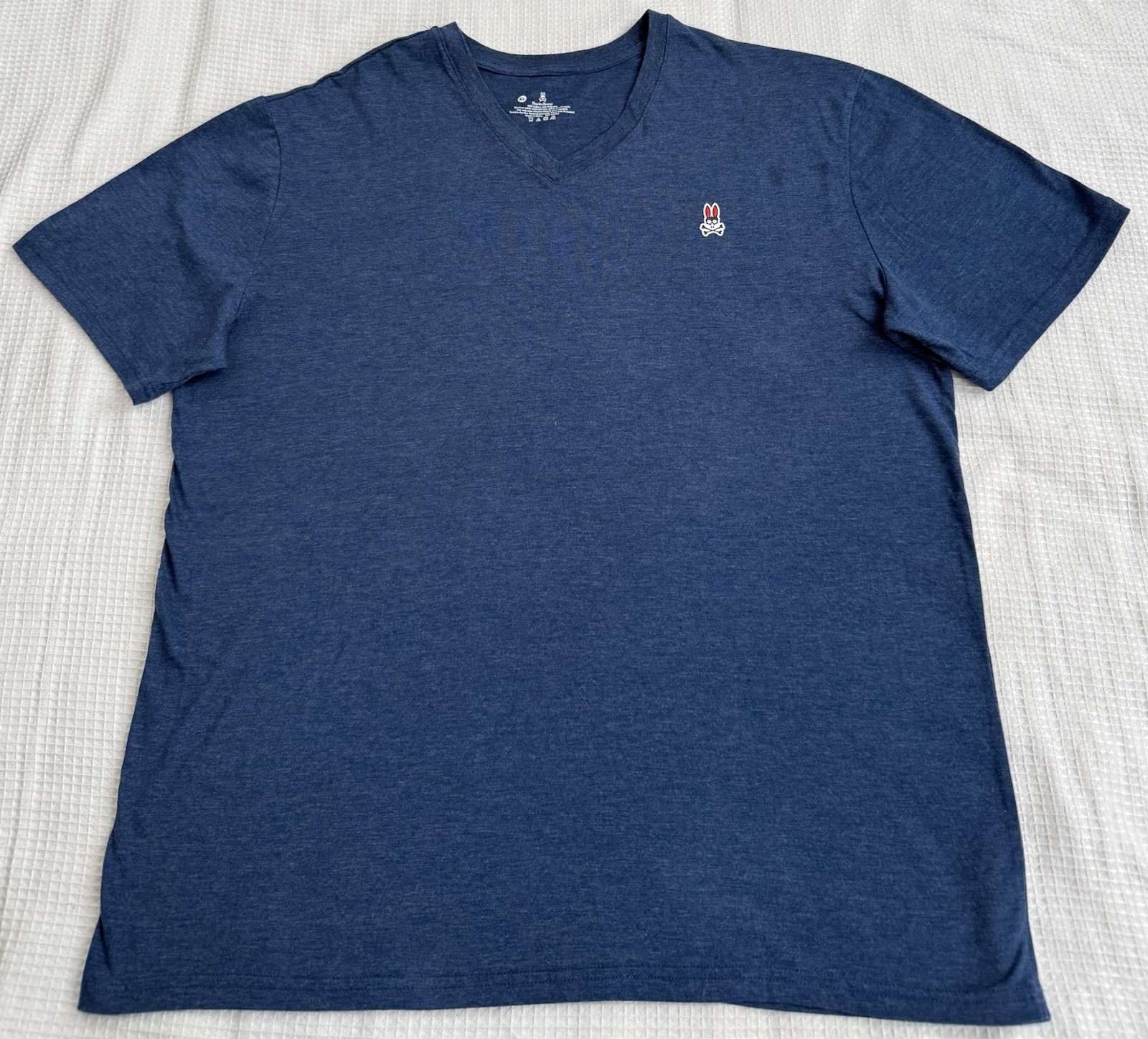 Psycho Bunny Shirt Mens XL Blue V-Neck Short Sleeve Stretch Casual Tee gallery