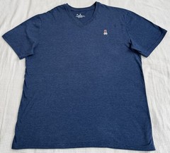 Psycho Bunny Shirt Mens XL Blue V-Neck Short Sleeve Stretch Casual Tee