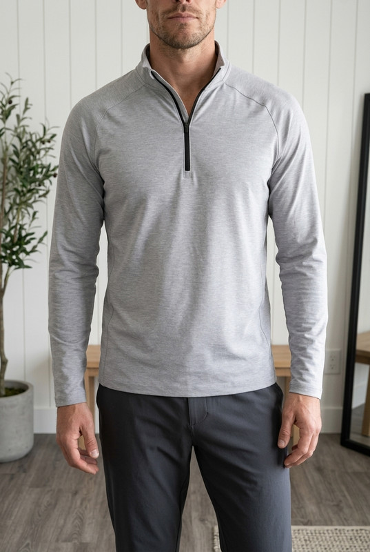 REI Co-op Pullover 1/4 Zip Men's M Active Pursuits Sweater Heather Gray Outdoors gallery
