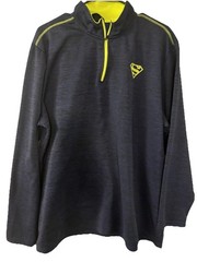 Superman Men’s Blue/Yellow 1/4 Zip Mock Neck Pullover Polyester Top 3XLT