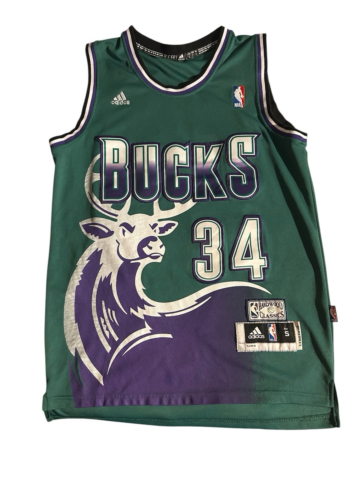 Adidas Milwaukee Bucks 34 Ray Allen Basketball Jersey Hardwood Classics Size Sm gallery