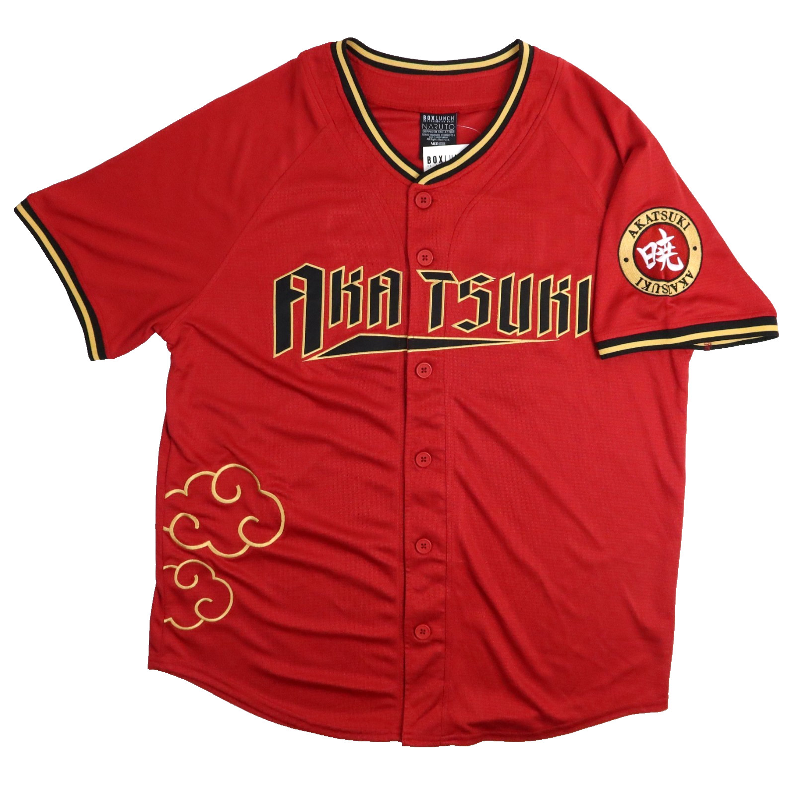 Naruto Shippuden Akatsuki Baseball Jersey Adult Extra Small Clouds Embroidered gallery