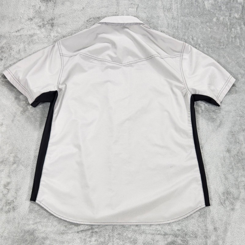 Club Ride Shirt Mens Medium Gray Short Sleeve Cycling Snap Front Performance gallery
