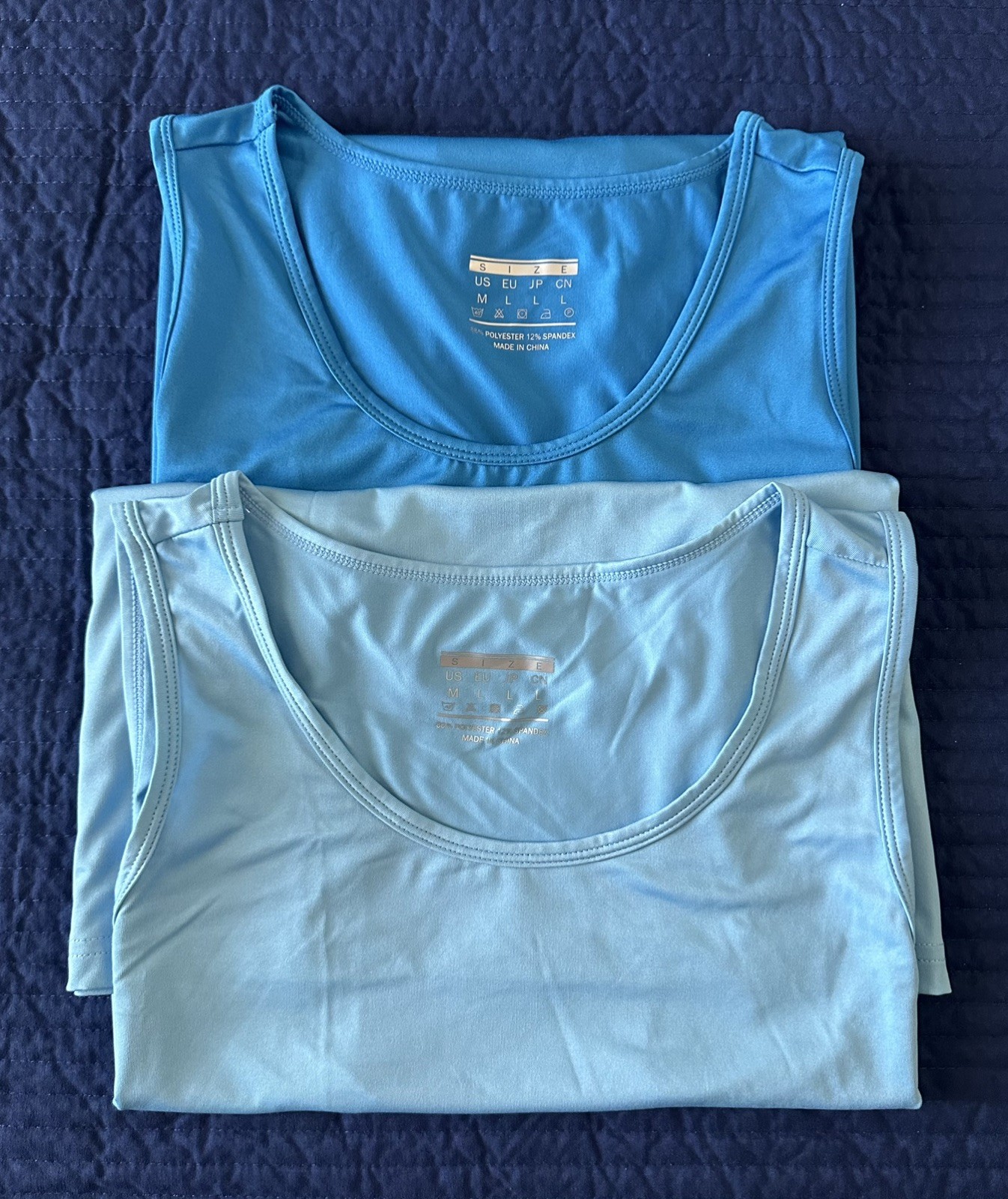 MAGCOMSEN Men's UPF 50+ Tank Medium 2 pk Light Blue & Royal Blue (EUC) gallery